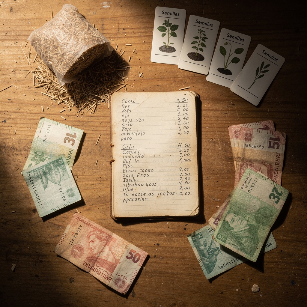 Análisis de costos de sustrato en pesos argentinos sobre mesa de trabajo